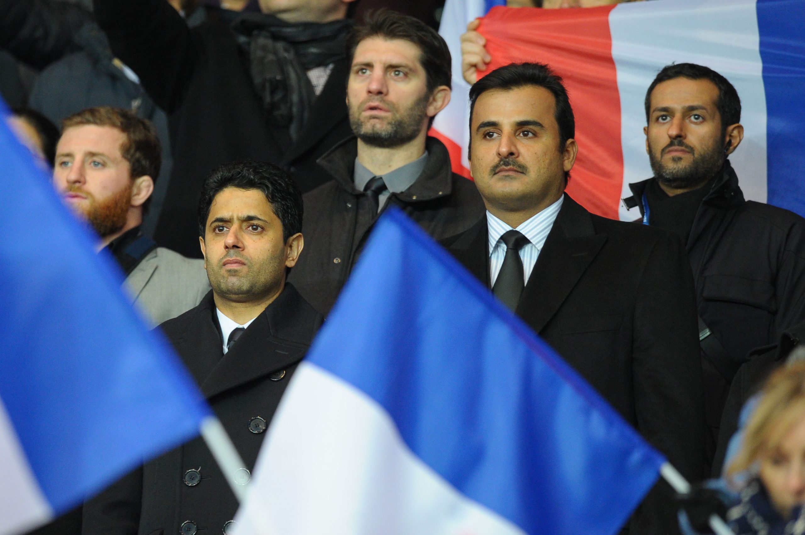 Le président du PSG, Nasser al-Khelaïfi, et l'émir du Qatar.