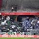 Les supporters de l'ASSE lors de leur dernier déplacement à Reims, en 2021.