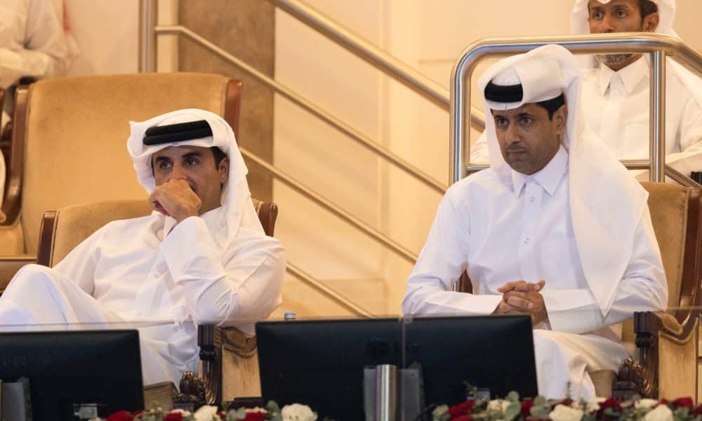 Nasser al-Khelaïfi aux côtés de l'émir du Qatar, Tamim ben Hamad Al Thani