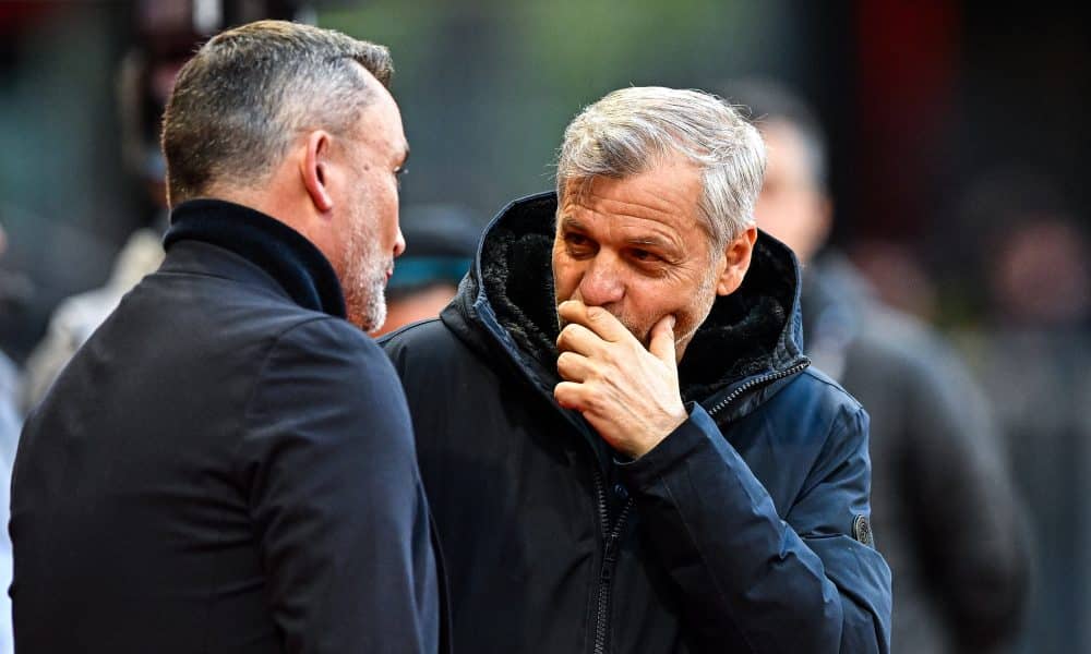 Franck Haise et Bruno Genesio en discussions.