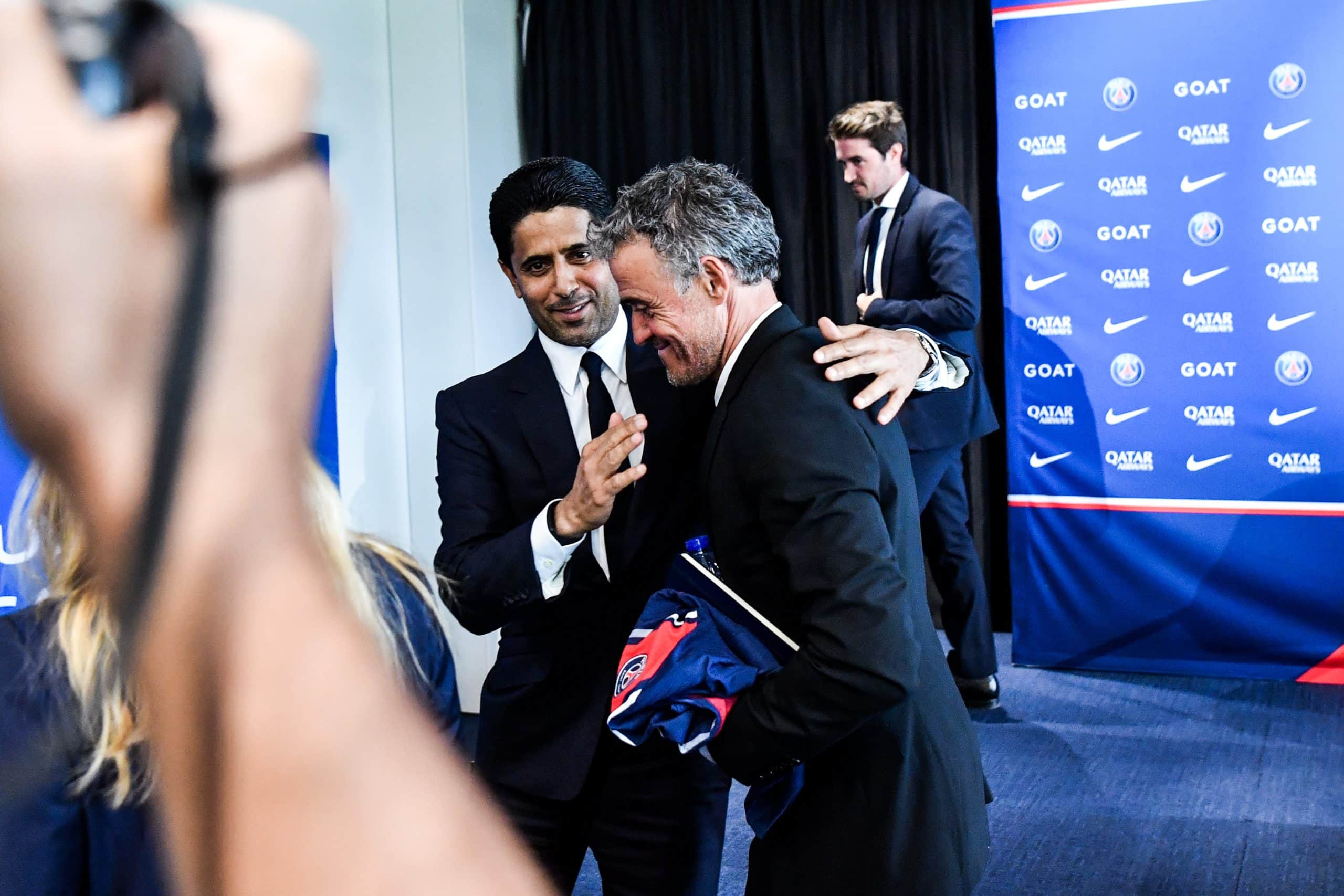 Nasser Al-Khelaïfi et Luis Enrique au PSG.