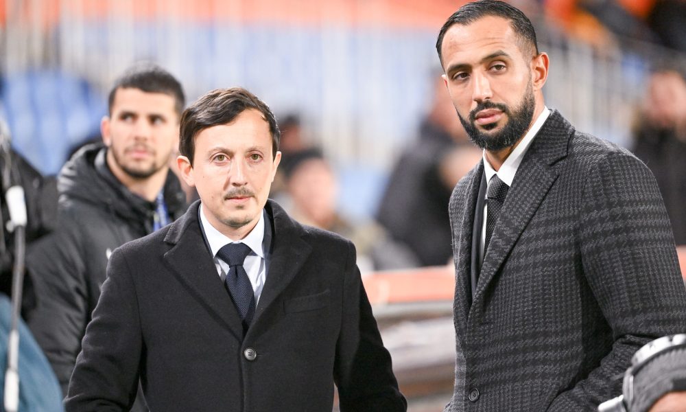 Le président de l'OM, Pablo Longoria, avec son directeur sportif, Medhi Benatia.