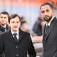 Le président de l'OM, Pablo Longoria, avec son directeur sportif, Medhi Benatia.