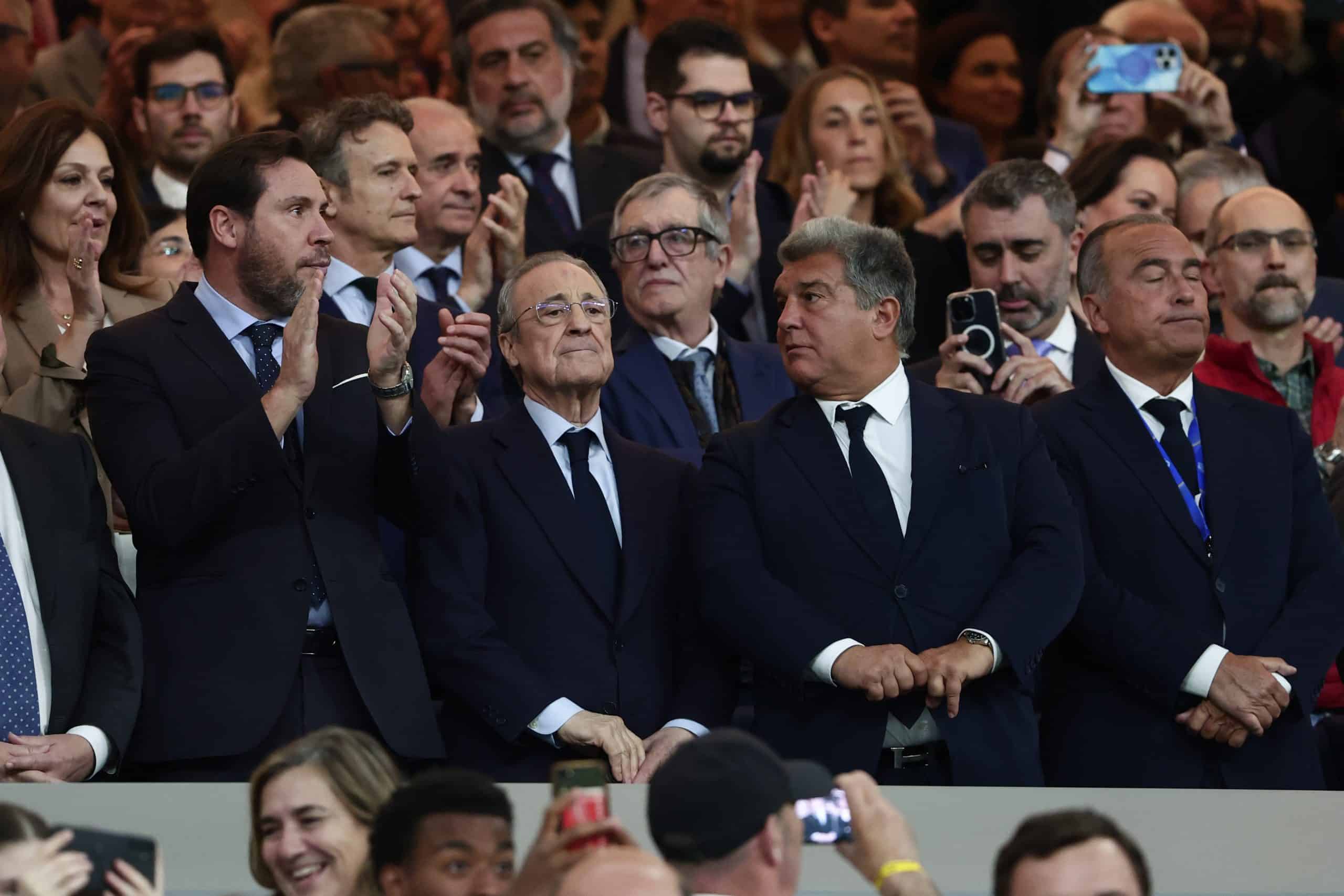 Florentino Pérez (Real Madrid) aux côtés de Joan Laporta (FC Barcelone)