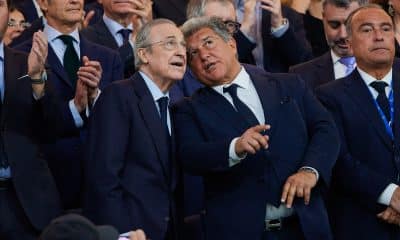 Le président du Real Madrid, Florentino Pérez, avec celui du FC Barcelone, Joan Laporta.