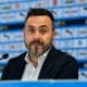 Roberto De Zerbi, le coach de l'OM, devant la presse