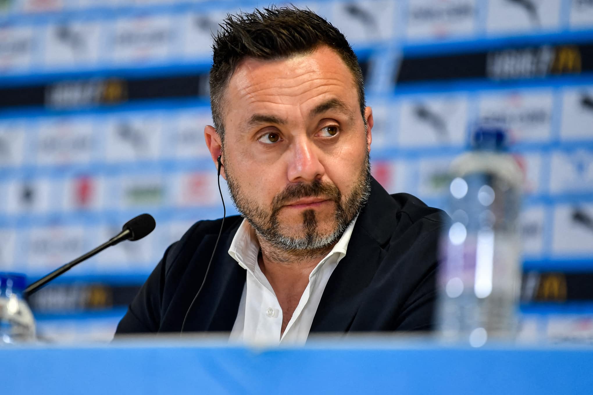 Roberto De Zerbi en conférence de presse à l'OM.