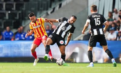 Adrien Thomasson et Himad Abdelli lors de Angers-Lens en août 2024.