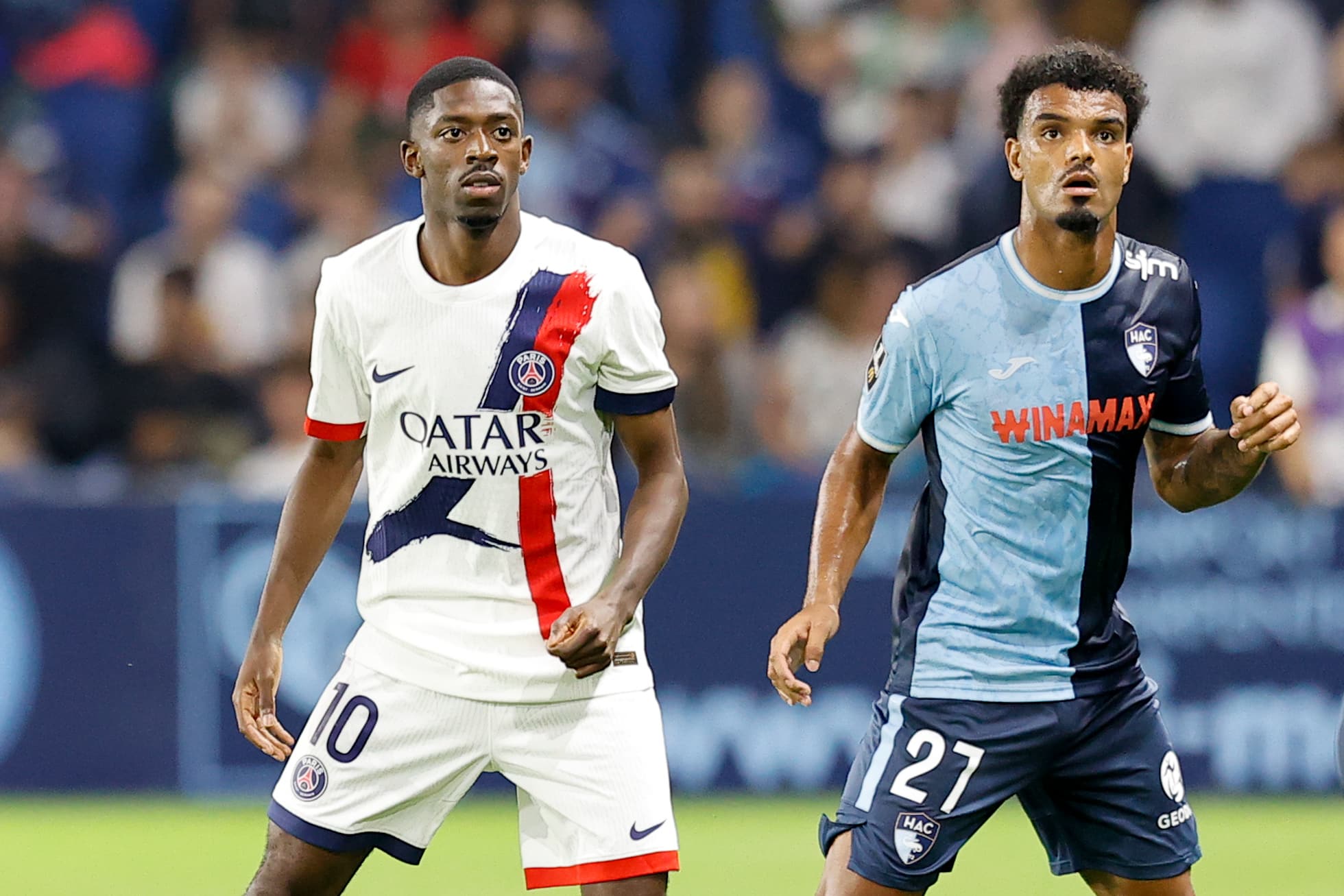 Ousmane Dembélé lors du match aller entre Le Havre et le PSG