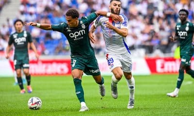 Georges Mikautadze au duel Thilo Kehrer lors du match aller entre l'OL et l'AS Monaco