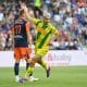 La joie de Matthis Abline après avoir marqué lors du match aller entre Montpellier et le FC Nantes
