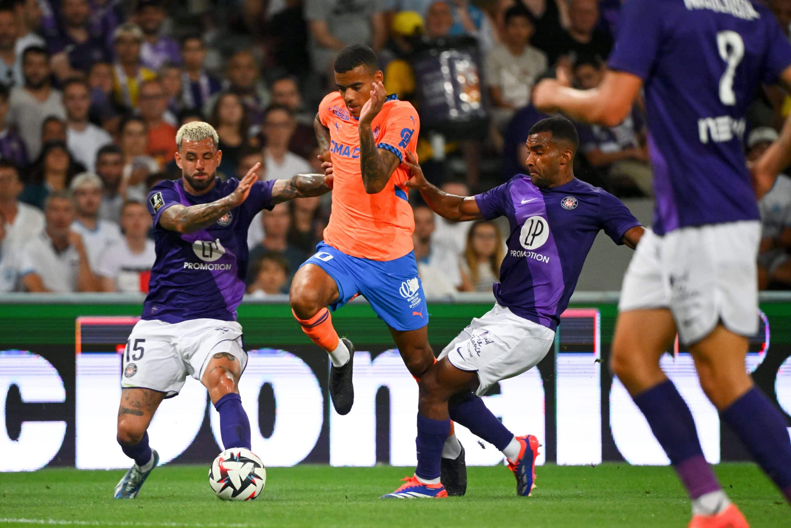 Mason Greenwood lors du match aller entre l'OM et Toulouse