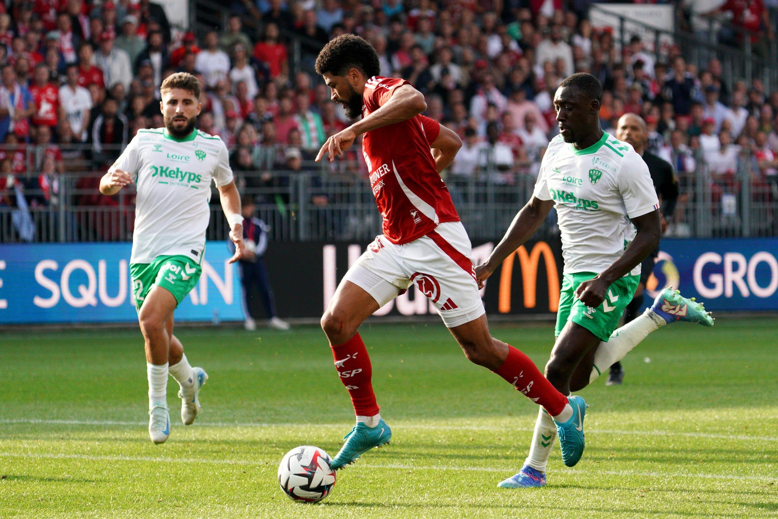 Mahdi Camara lors du match aller entre Brest et l'ASSE