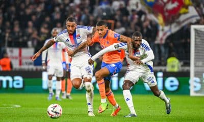 Mason Greenwood au duel avec Corentin Tolisso et Clinton Mata