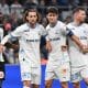 Adrien Rabiot, Leonardo Balerdi et Pierre-Emile Hojbjerg lors d'OM-Angers.