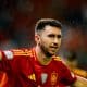 La joie d'Aymeric Laporte après un but avec l'Espagne en Ligue des Nations.