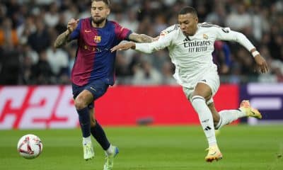 Kylian Mbappé lors de Real Madrid-FC Barcelone (0-4) en Liga.