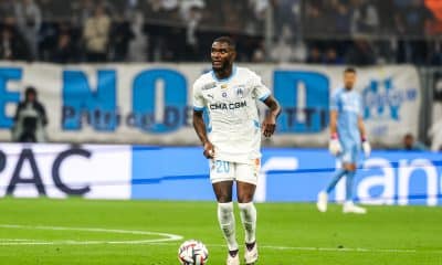 Lilian Brassier lors du dernier match où il a été titulaire avec l'OM, contre Auxerre.