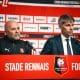 Jorge Sampaoli et Frederic Massara lors de la présentation de l'Argentin au Stade Rennais.