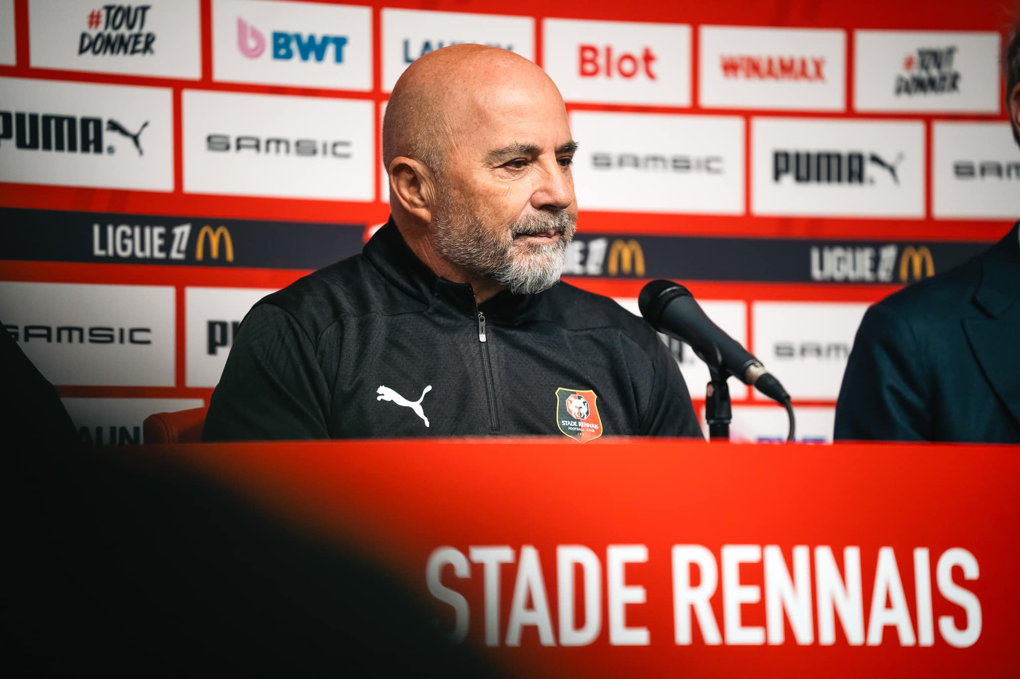 Jorge Sampaoli (Stade Rennais) en conférence de presse