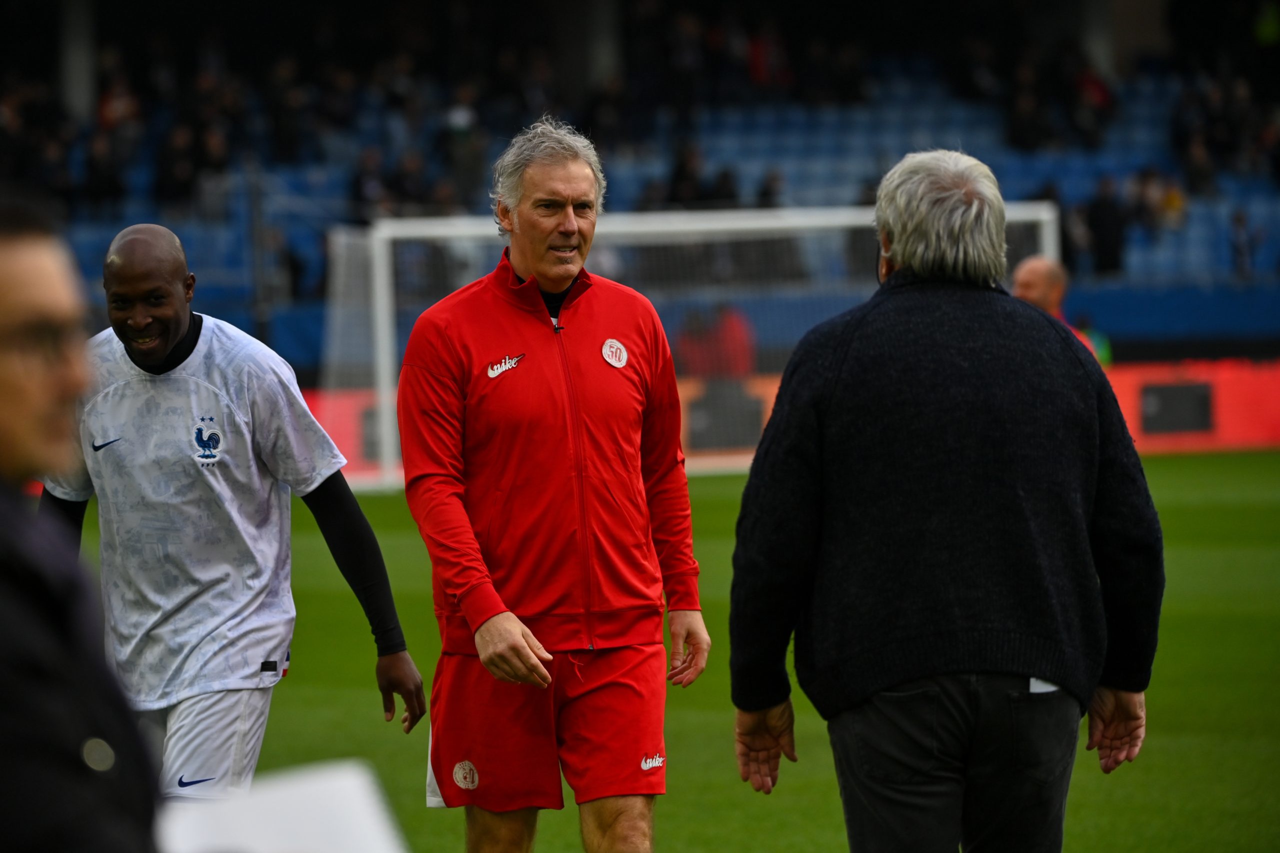 Laurent Blanc lors d'un match entre ancien de Montpellier à l'occasion du 50e anniversaire du club.