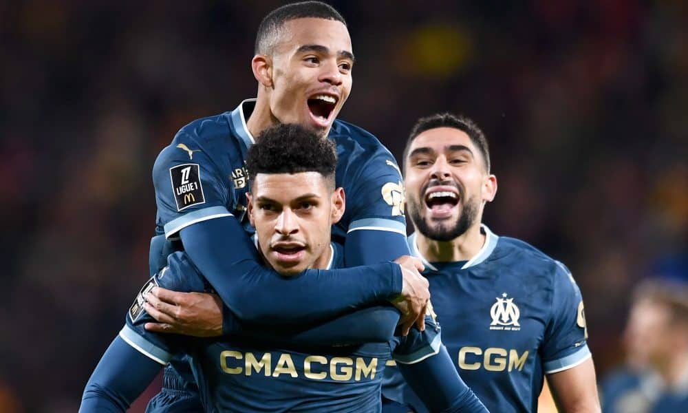 Les attaquants de l'OM Luis Henrique et Mason Greenwood.