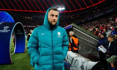 Milian Skriniar, lors d'un match entre le PSG et le Bayern, où il était remplaçant.