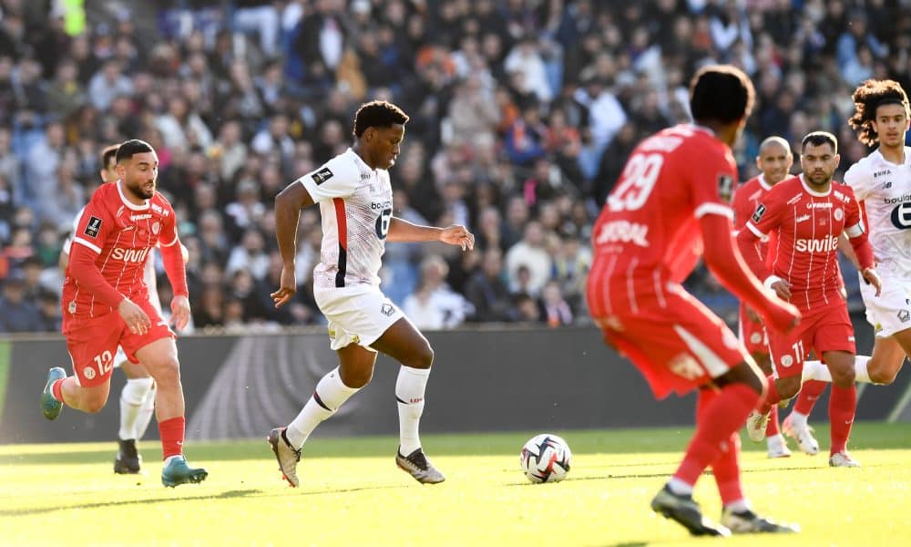 Jonathan David lors du match aller entre le LOSC et Montpellier