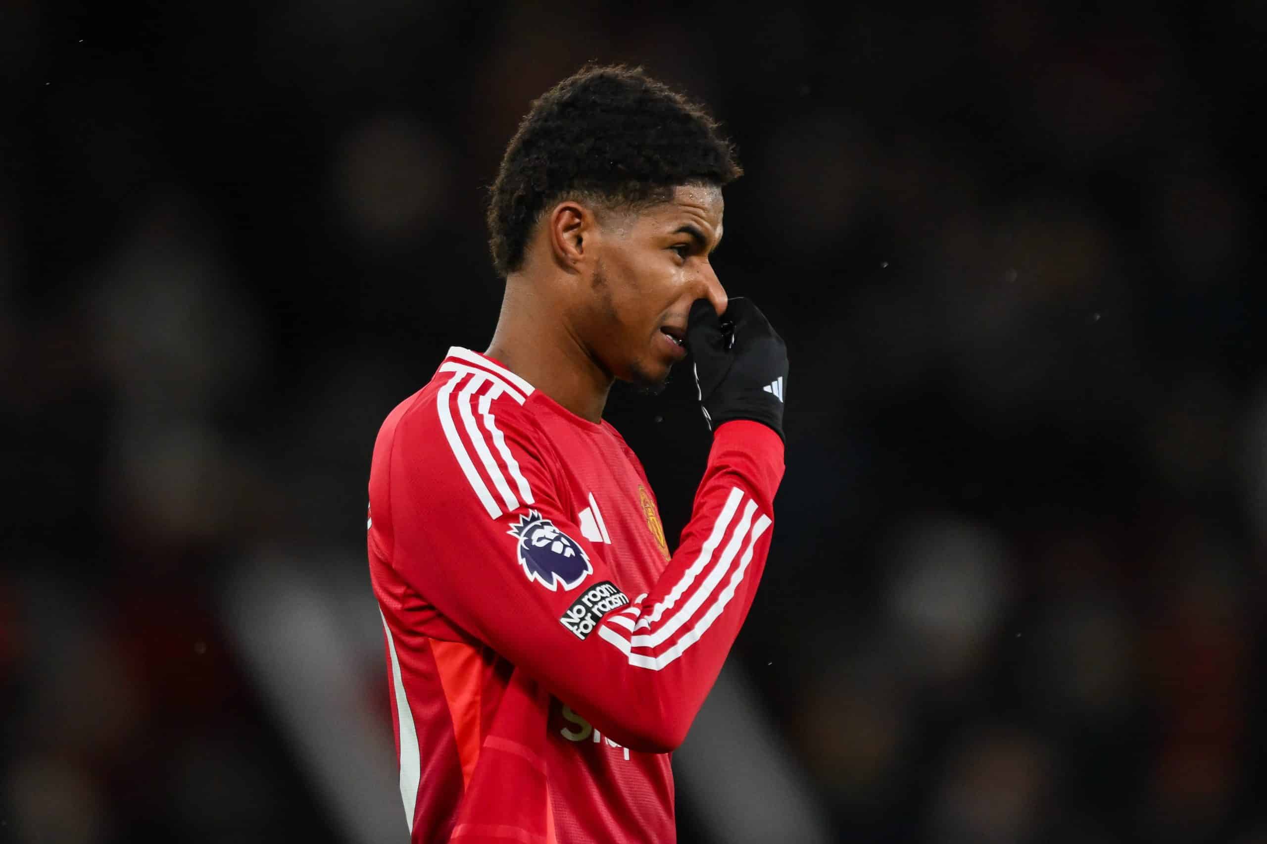 Rashford en train de se moucher