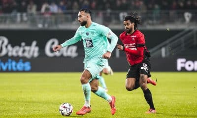 Himad Abdelli lors du match aller entre le Stade Rennais et le SCO d'Angers