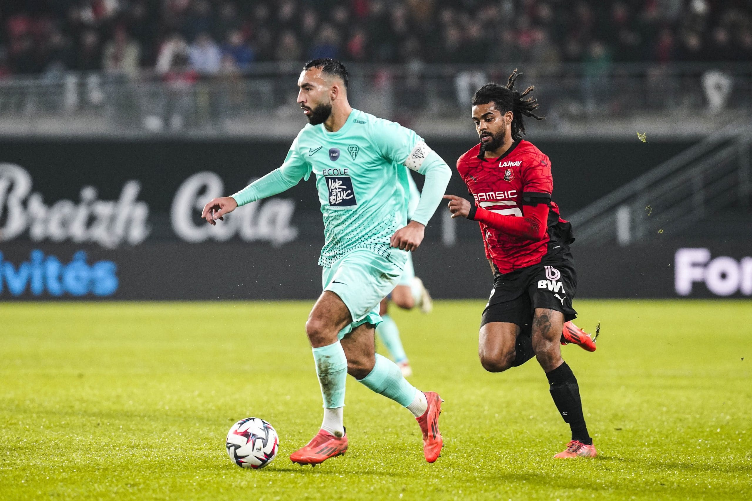 Himad Abdelli lors du match aller entre le Stade Rennais et le SCO d'Angers