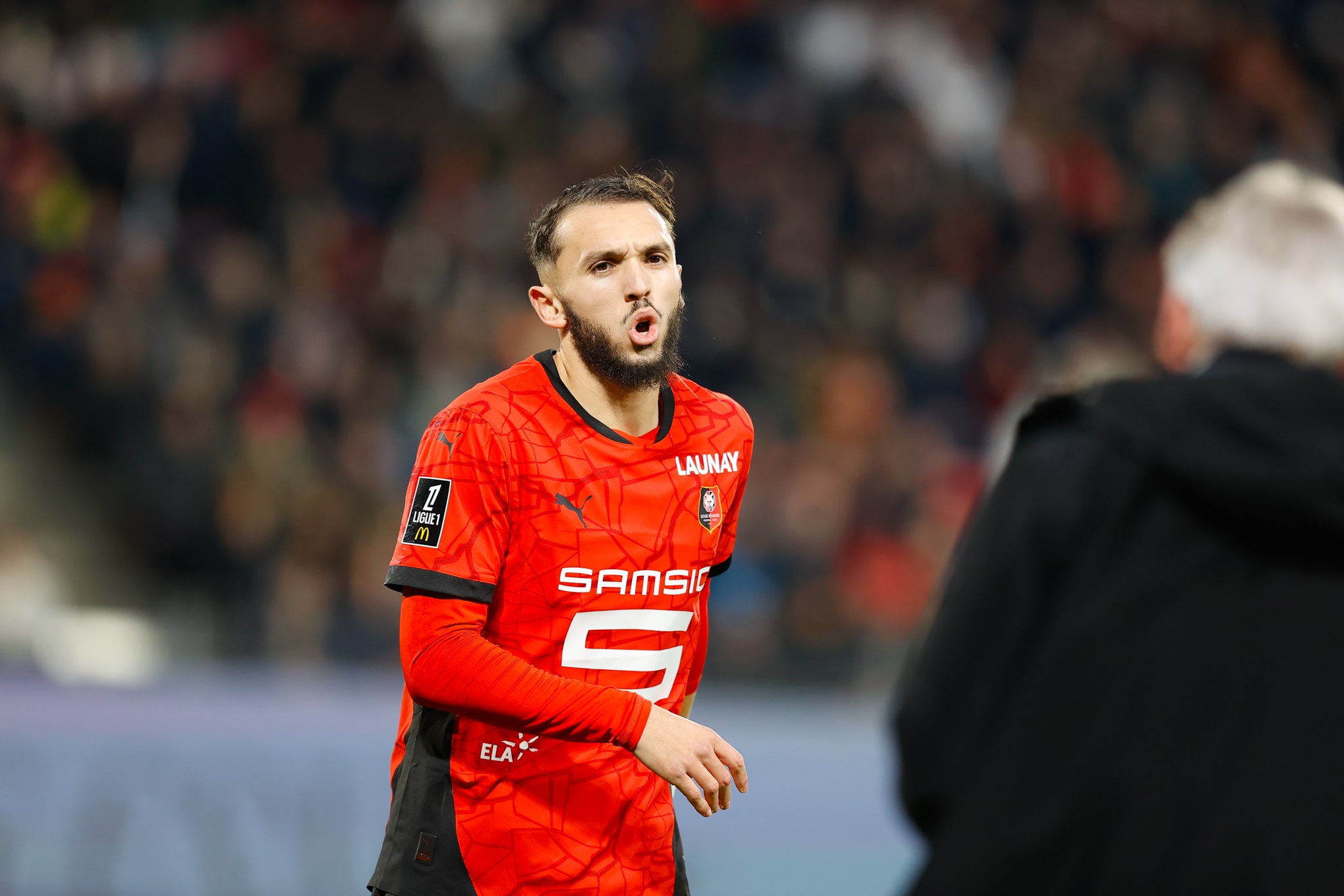 Amine Gouiri sous le maillot du Stade Rennais