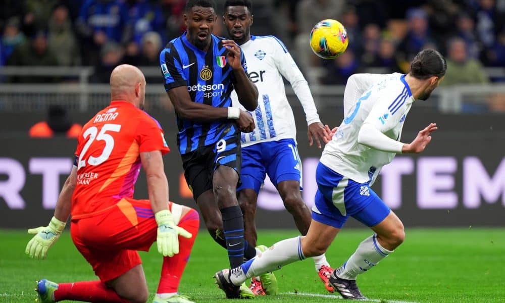 Marcus Thuram lors du match aller entre l'Inter Milan et Côme