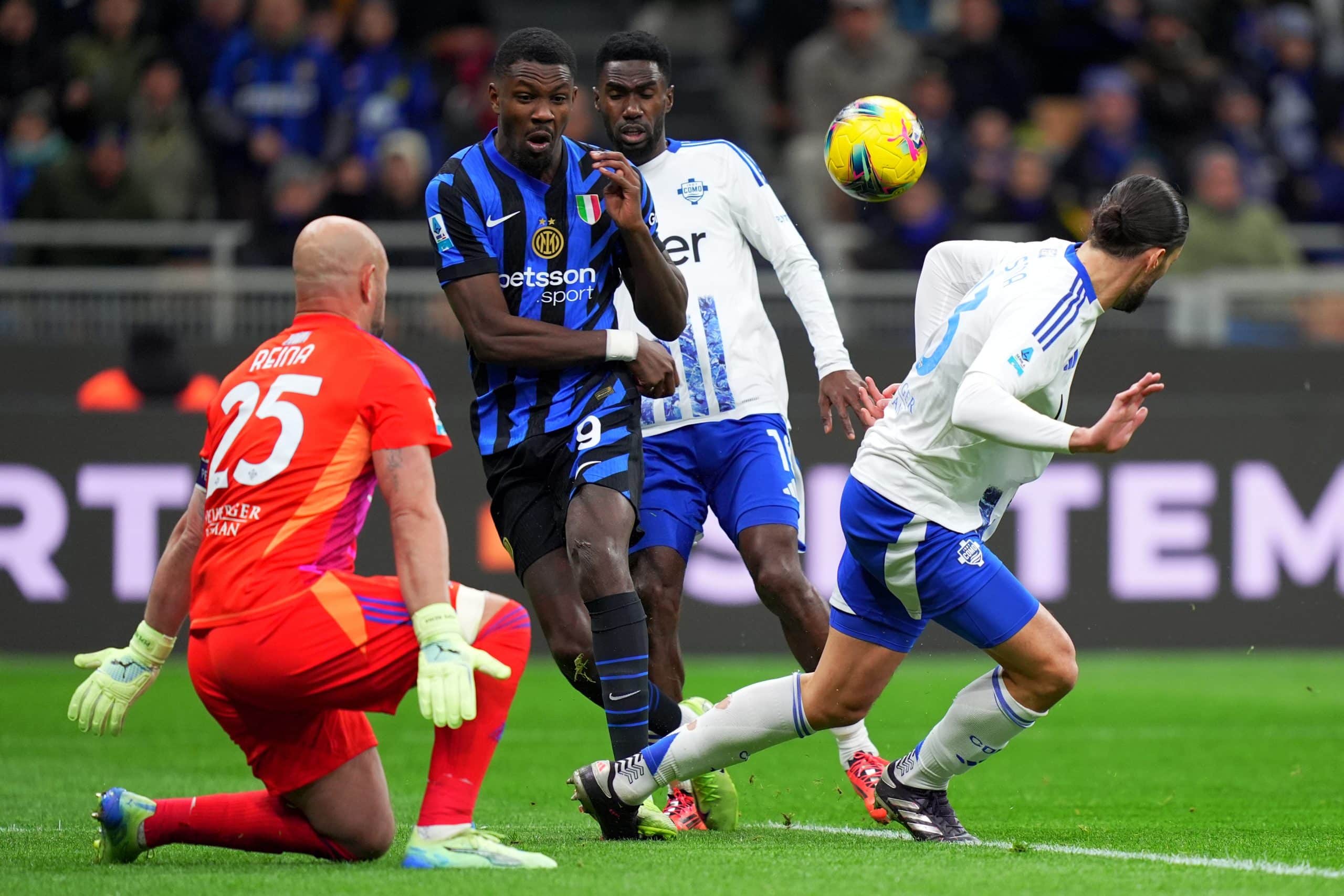 Marcus Thuram lors du match aller entre l'Inter Milan et Côme