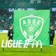 Le logo de l'ASSE brandi à l'entrée des joueurs dans le Chaudron.