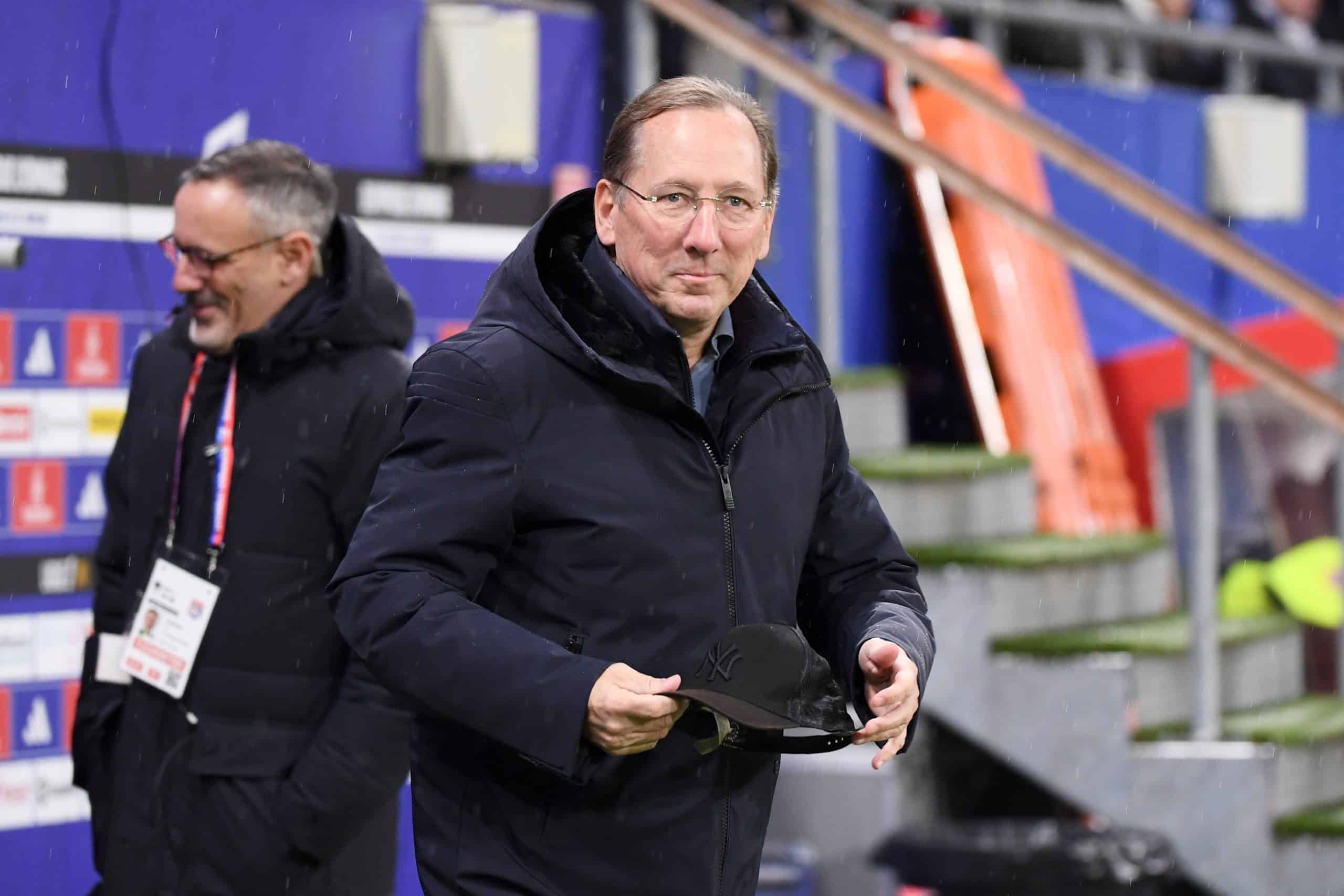 Le propriétaire de l'OL, John Textor, arrivant au Groupama Stadium.