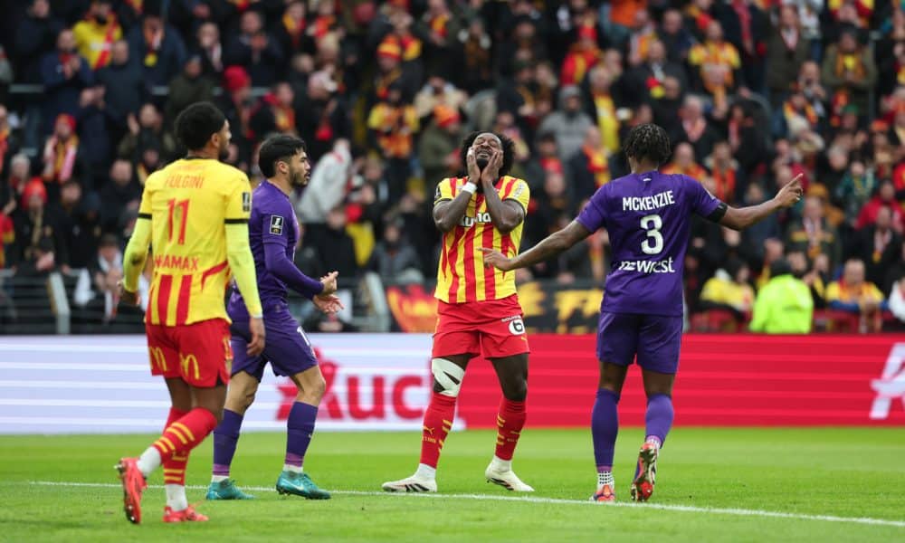 Le désarroi de M'Bala Nzola lors de RC Lens - Toulouse