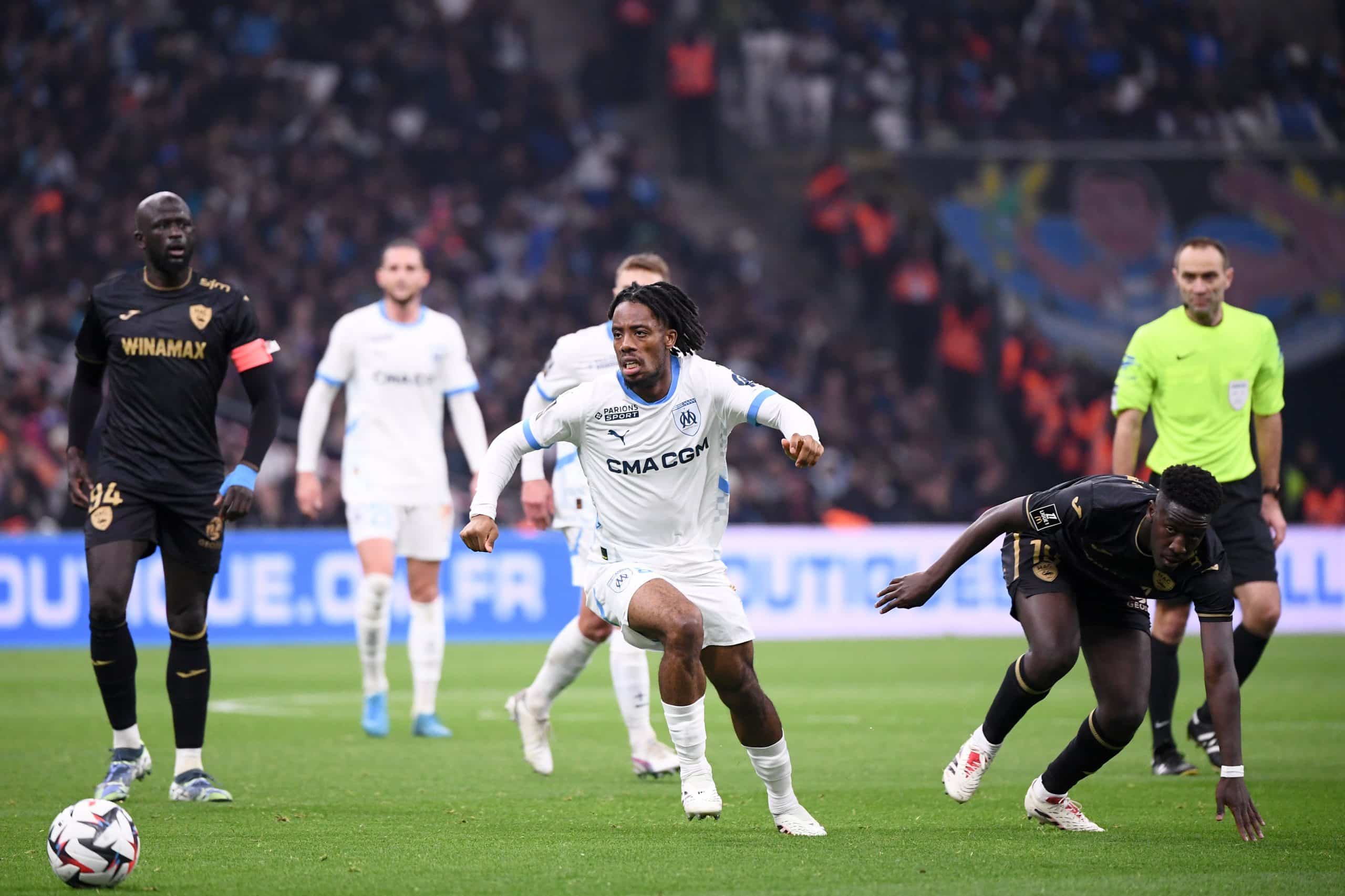 Elye Wahi, lors d'un de ses derniers matches avec l'OM, contre Le Havre.