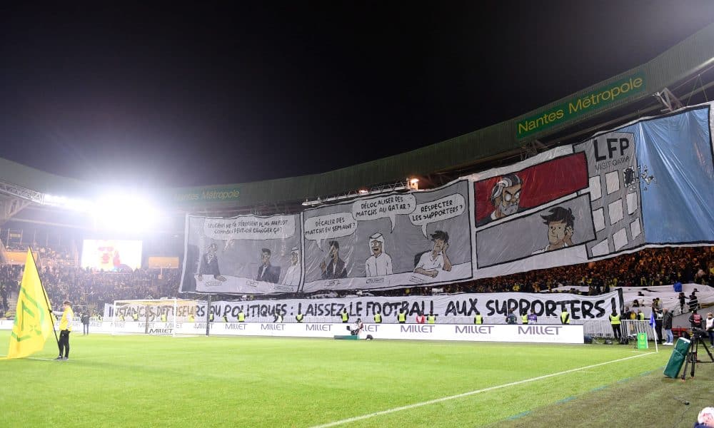 L'énorme tifo de la Brigade Loire lors de FC Nantes - AS Monaco le vendredi 10 janvier 2025.