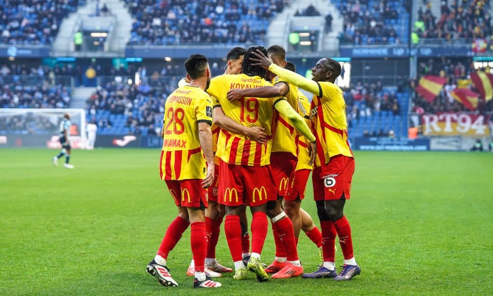 La joie des joueurs du RC Lens, victorieux face au Havre.