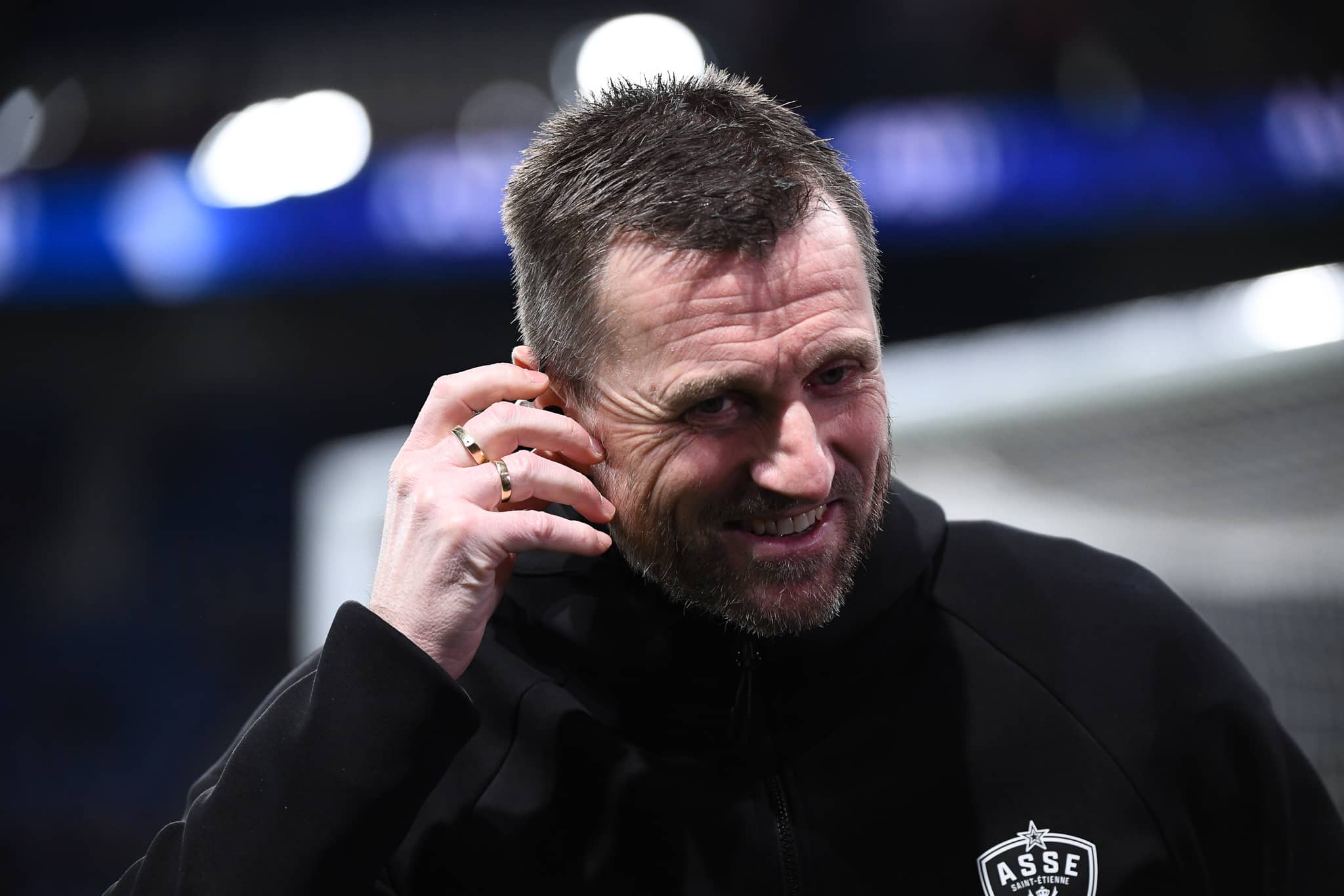 L'entraîneur de l'ASSE, Eirik Horneland, au Parc des Princes.