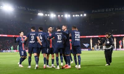 La joie des joueurs du PSG après un but face à l'ASSE.