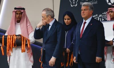 Le président du Real Madrid, Florentino Pérez, et son homologue du FC Barcelone, Joan Laporta.