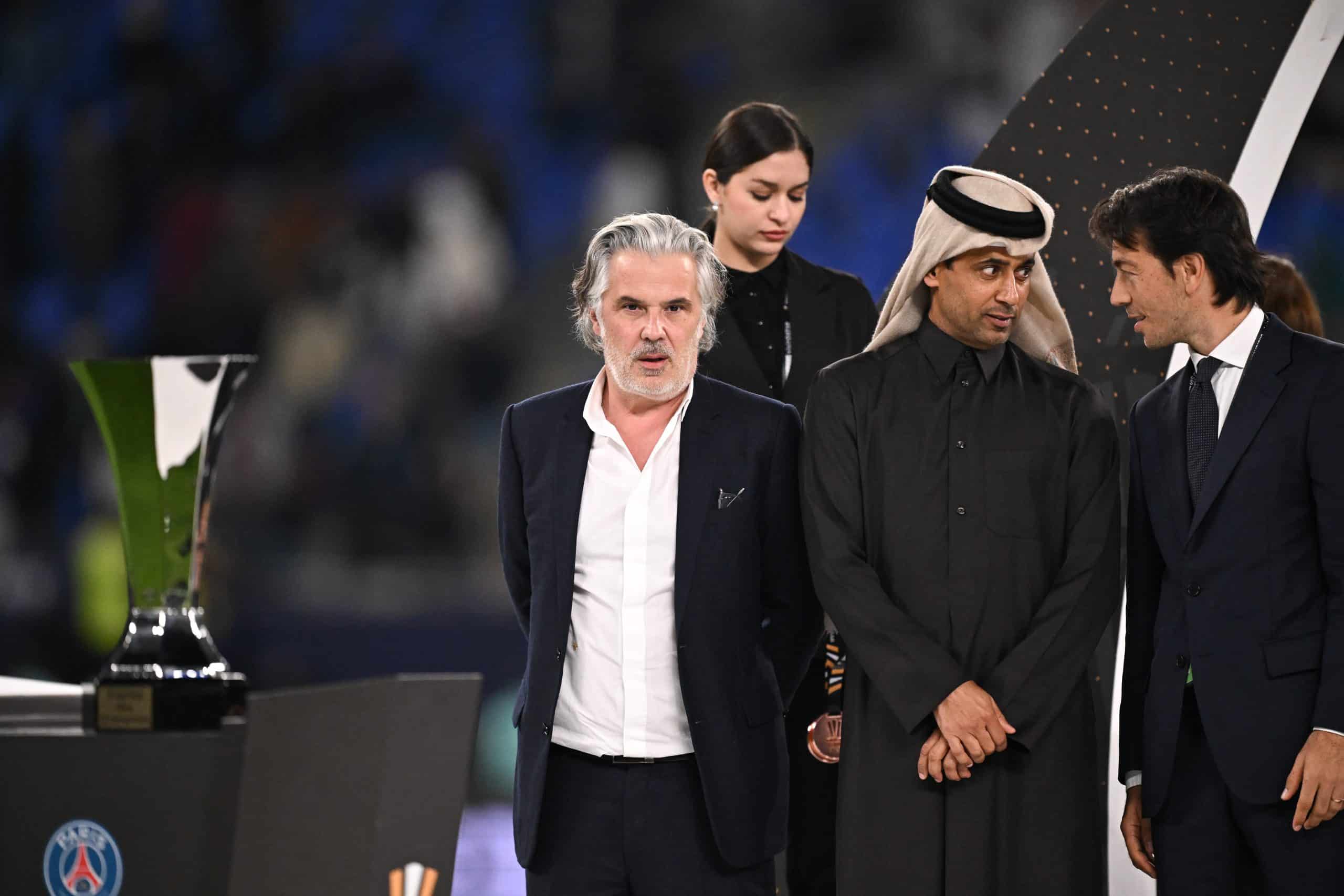 Le président de la LFP, Vincent Labrune, lors du Trophée des champions.