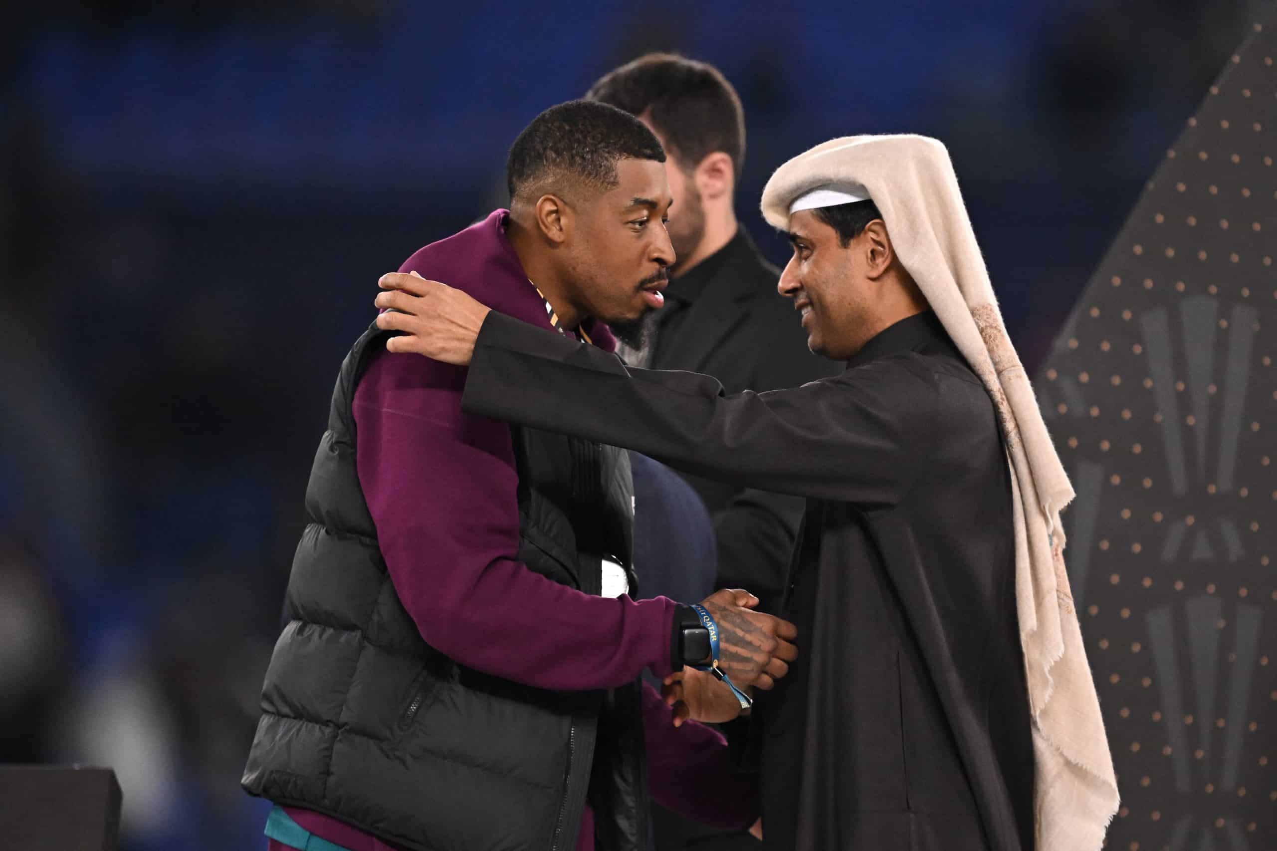 Presnel Kimpembe avec Nasser al-Khelaïfi