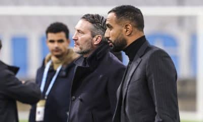 Mehdi Benatia, le directeur sportif de l'OM, en compagnie d'Olivier Létang, le président délégué du LOSC.