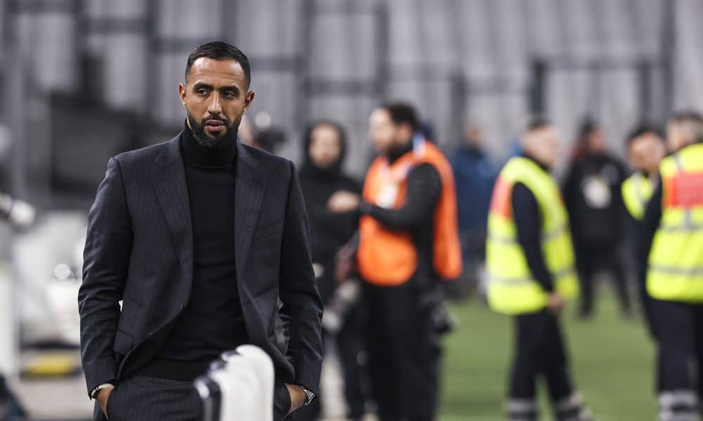 Le directeur sportif de l'OM, Medhi Benatia, lors d'un match au Vélodrome.