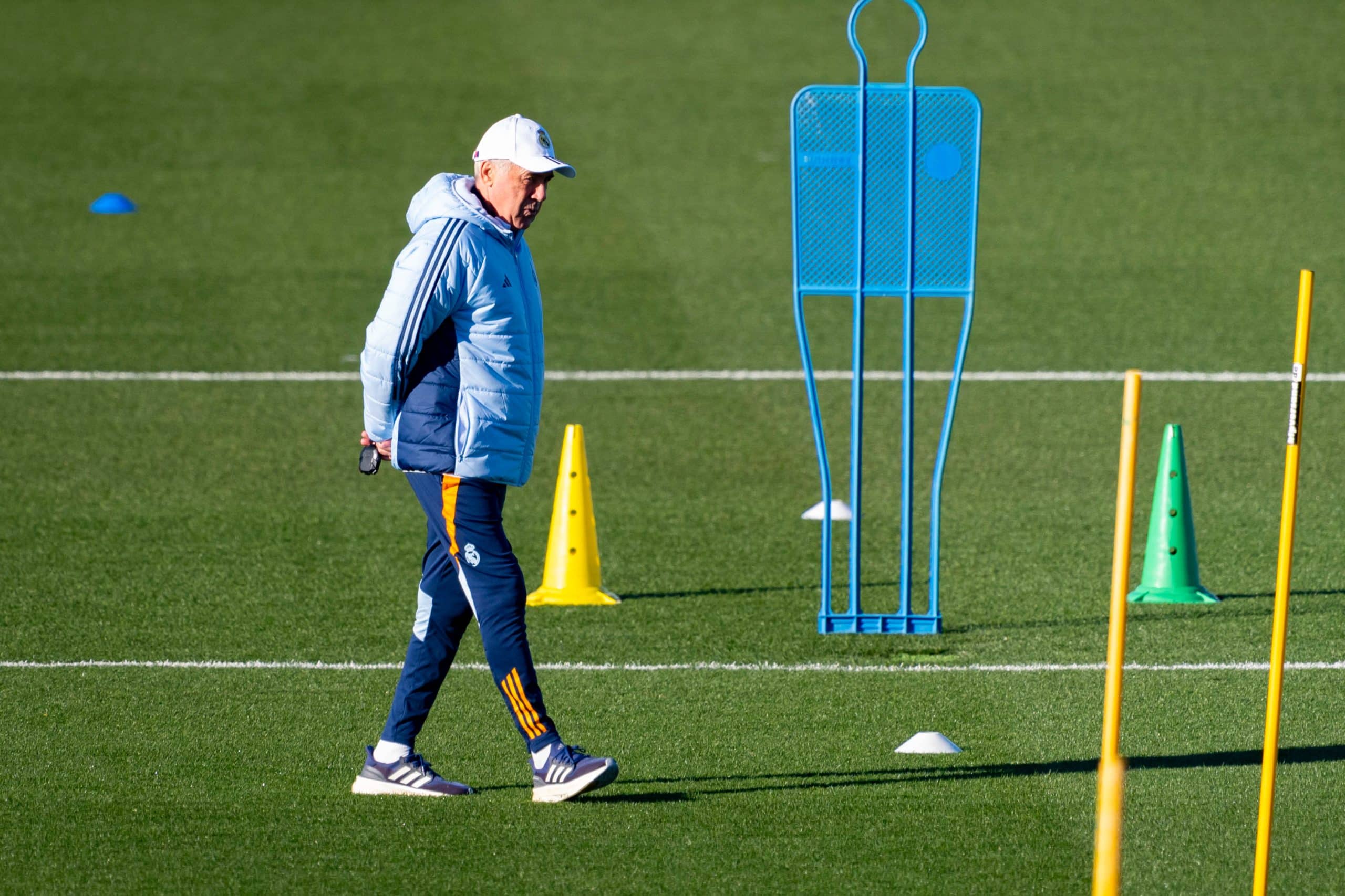 L'entraîneur du Real Madrid, Carlo Ancelotti, lors d'une séance.