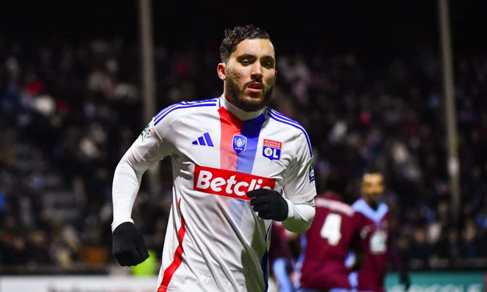 L'attaquant de l'OL Rayan Cherki lors du match de Coupe de France contre Bourgoin.