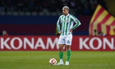 L'attaquant du FC Barcelone Vitor Roque, lors de son prêt au Betis Séville.